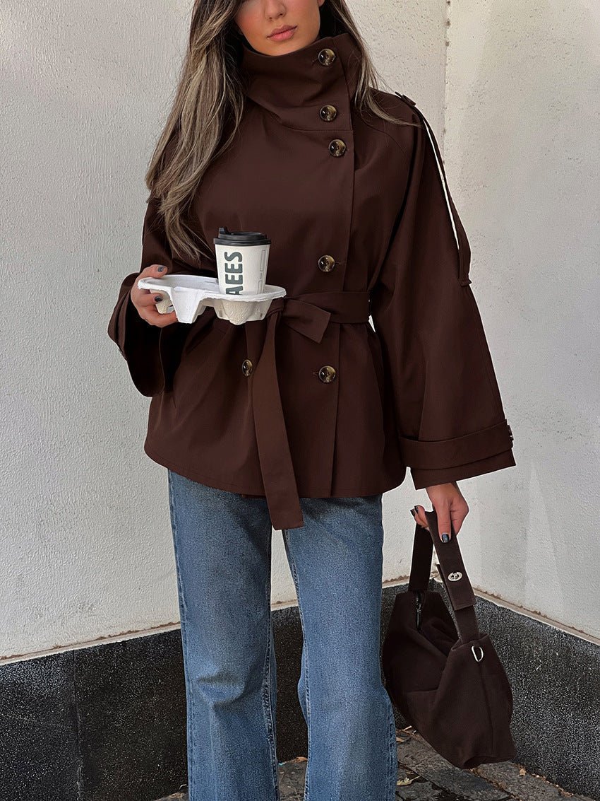 SOERA Aida Lace - up Cropped Trench Coat - Jackets - hX1770383550827466994 L