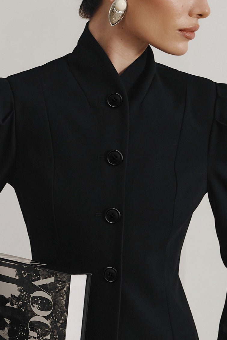 SOERA Aira Stand Collar Flared Blazer - Jackets - HO1770383550825792032 S