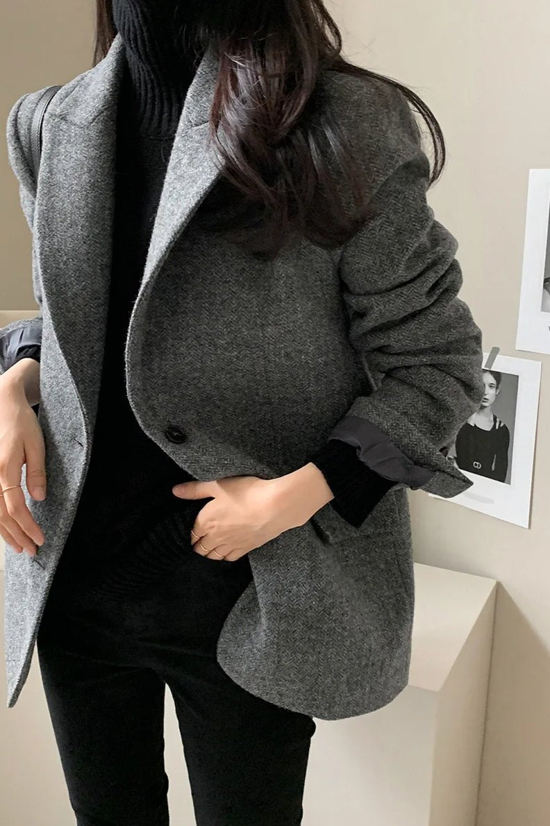 SOERA Belle Oversized - fit Blazer - Jackets - Eq1770276357228306243 Gray M