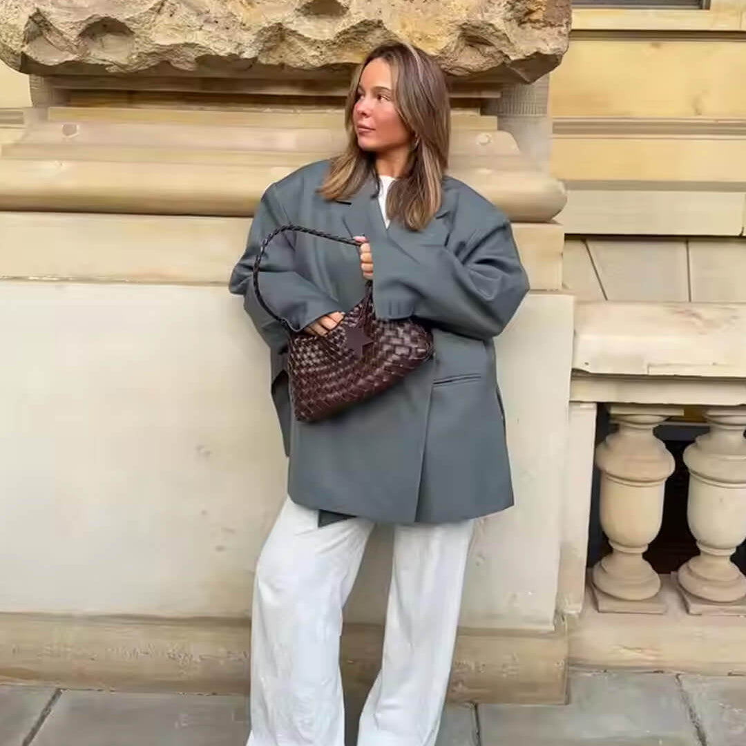 SOERA Brittany One - Button Lapel Blazer - Jackets - 1005009535153327-;Rg1775063642612192480 Grey S