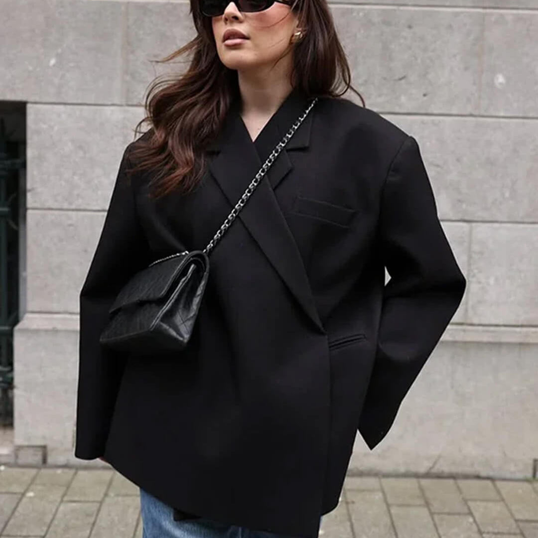 SOERA Brittany One - Button Lapel Blazer - Jackets - 1005009535153327-;zt1775063642612924852 Black S