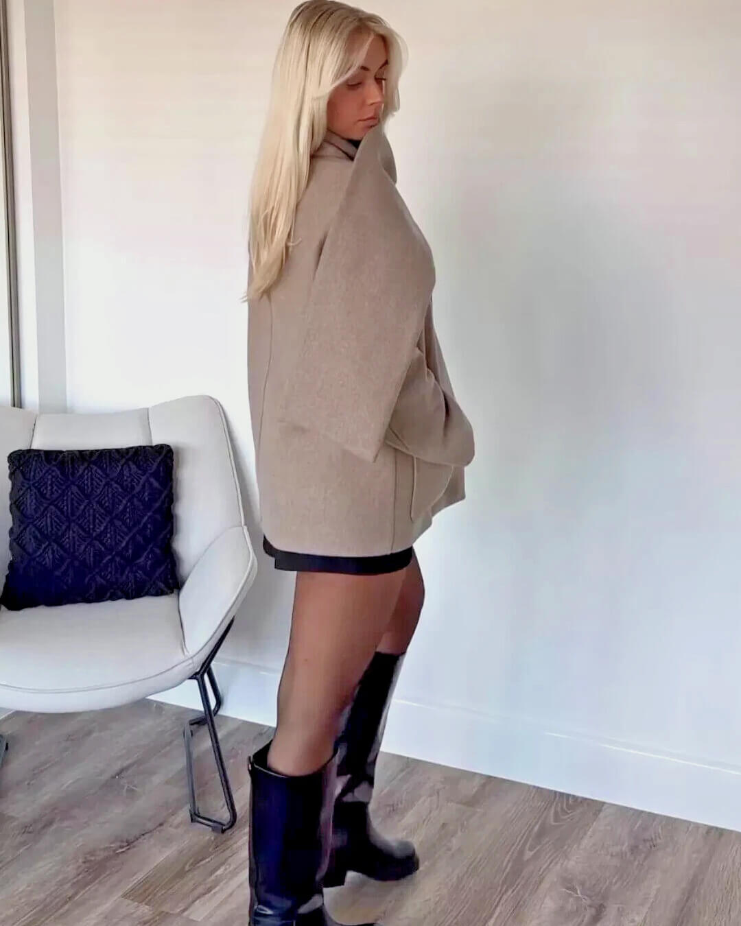 SOERA Cecille Faux Wool Coat with Scarf - Jackets - 3256810062410555-;ZT1763625123197827516 Beige S