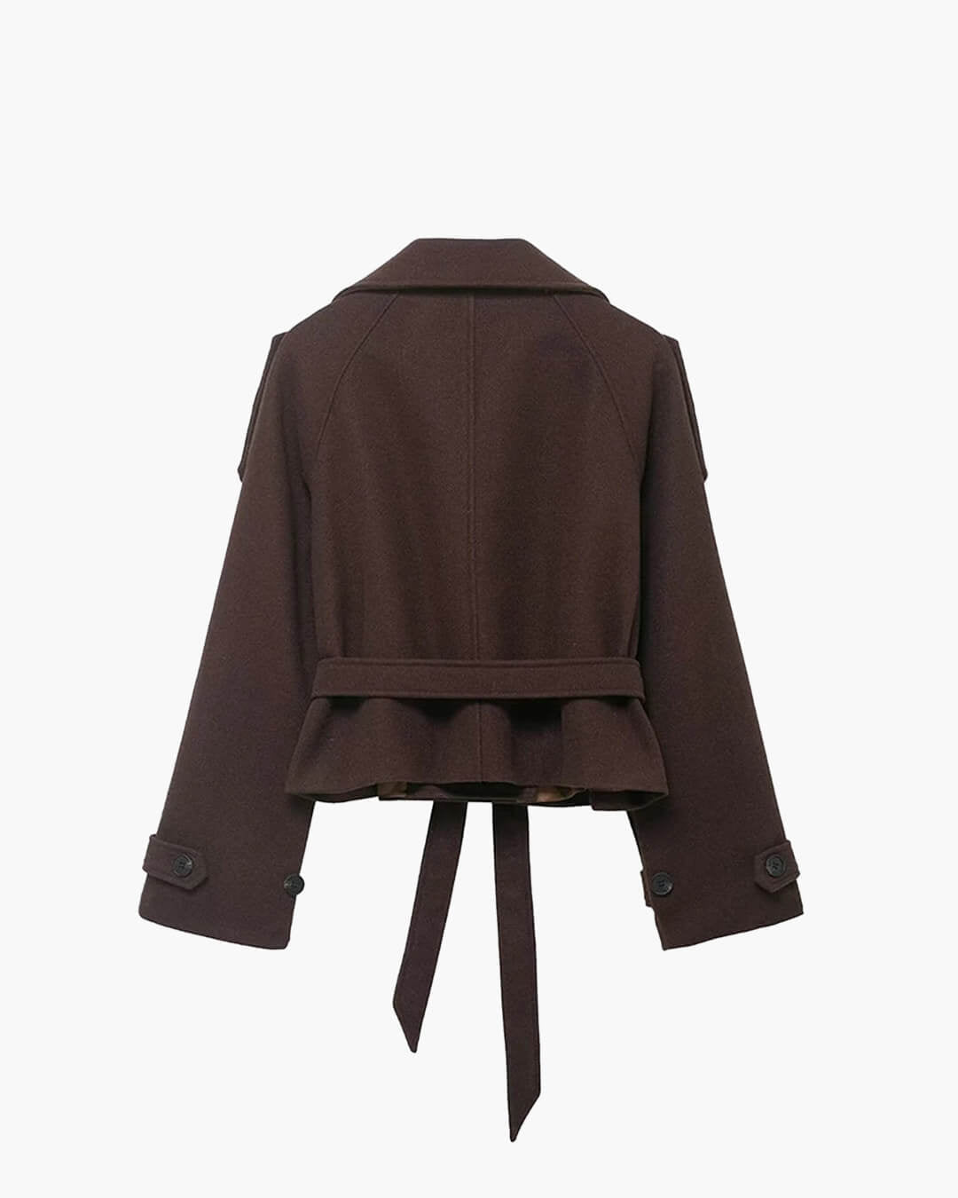 SOERA Debbie Stand Collar Short Trench Coat - Jackets - 1005010585967410-;sl1773321574175592801 Dark Brown L