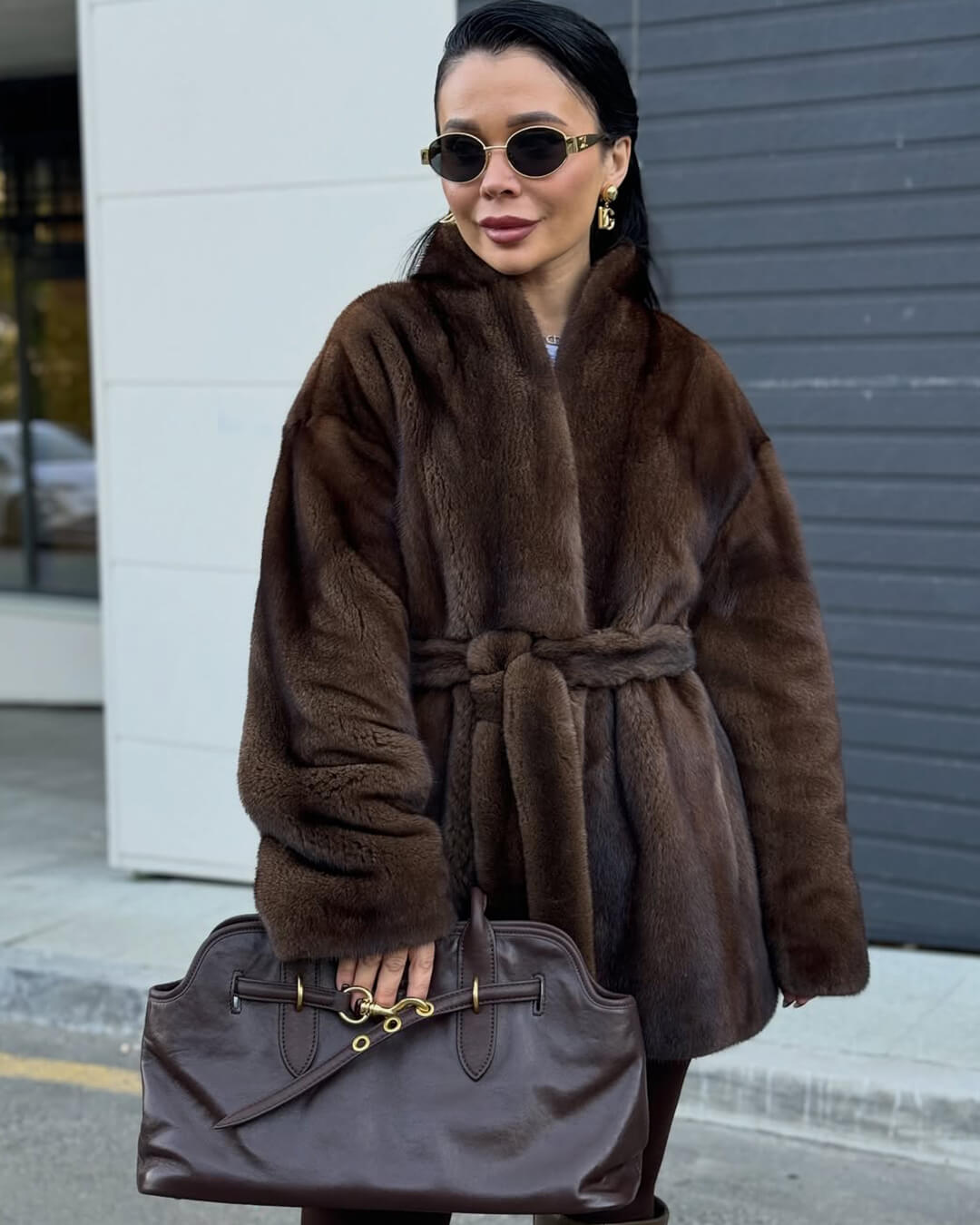 SOERA Hazel Belted Faux Fur Jacket - Jackets - 3256810152833140-;GH1765284569716361313 M Brown