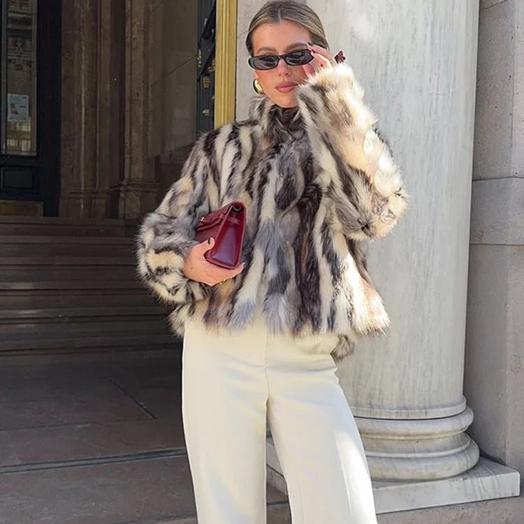 SOERA Josie Leopard Faux Fur Coat - Jackets - 1005009525029953-;na1763050843795149669 XS