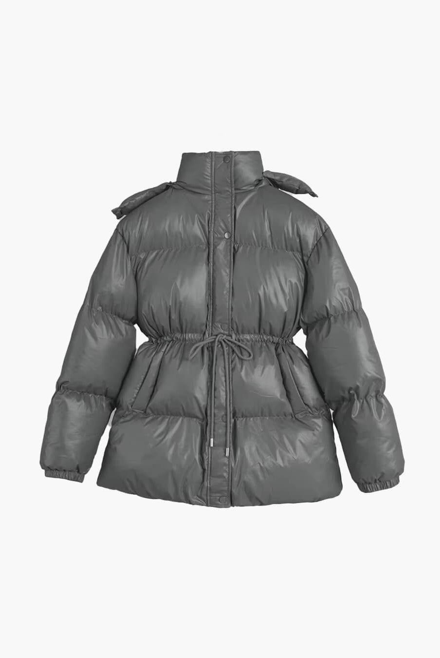 SOERA Lorie Drawstring Hooded Puffer Coat - Jackets - 1005010026834237-;Bl1761217546552308264 Dark Gray M