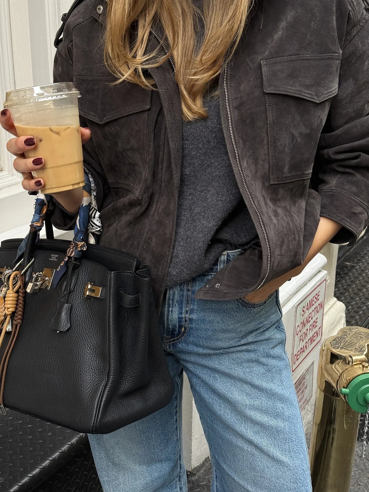 SOERA Marianne High Neck Suede Pocket Jacket - Jackets - 1005008551331900-;nk1775552729664959797 Dark Gray S