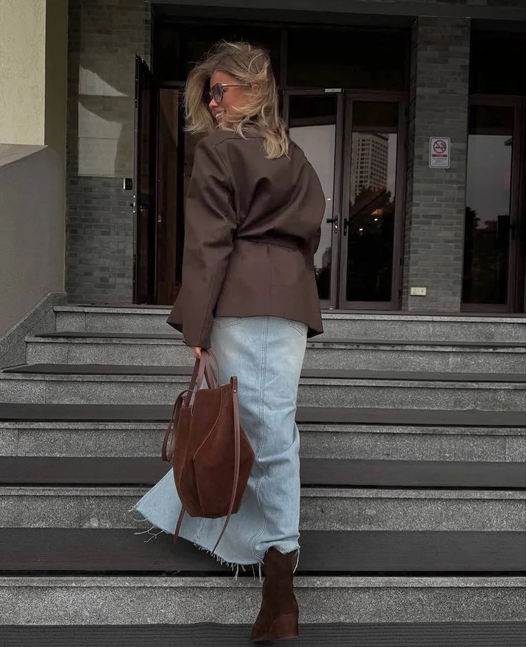 SOERA Mia brown Lace Up Blazer - Jackets - 3256809713813168-;Tu1765494891147405869 L Brown