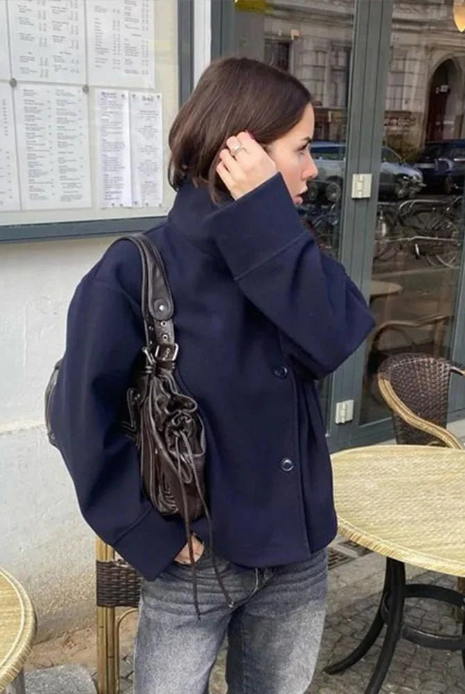 SOERA Rosalia elegant Jacket with Stand Collar - jackets - SOERA-Rosalia-Elegant-Lady-Womens-Jacket-with-Stand-Collar-for-Autumn-Style-Jacket-NavyBlue/L Navy Blue L