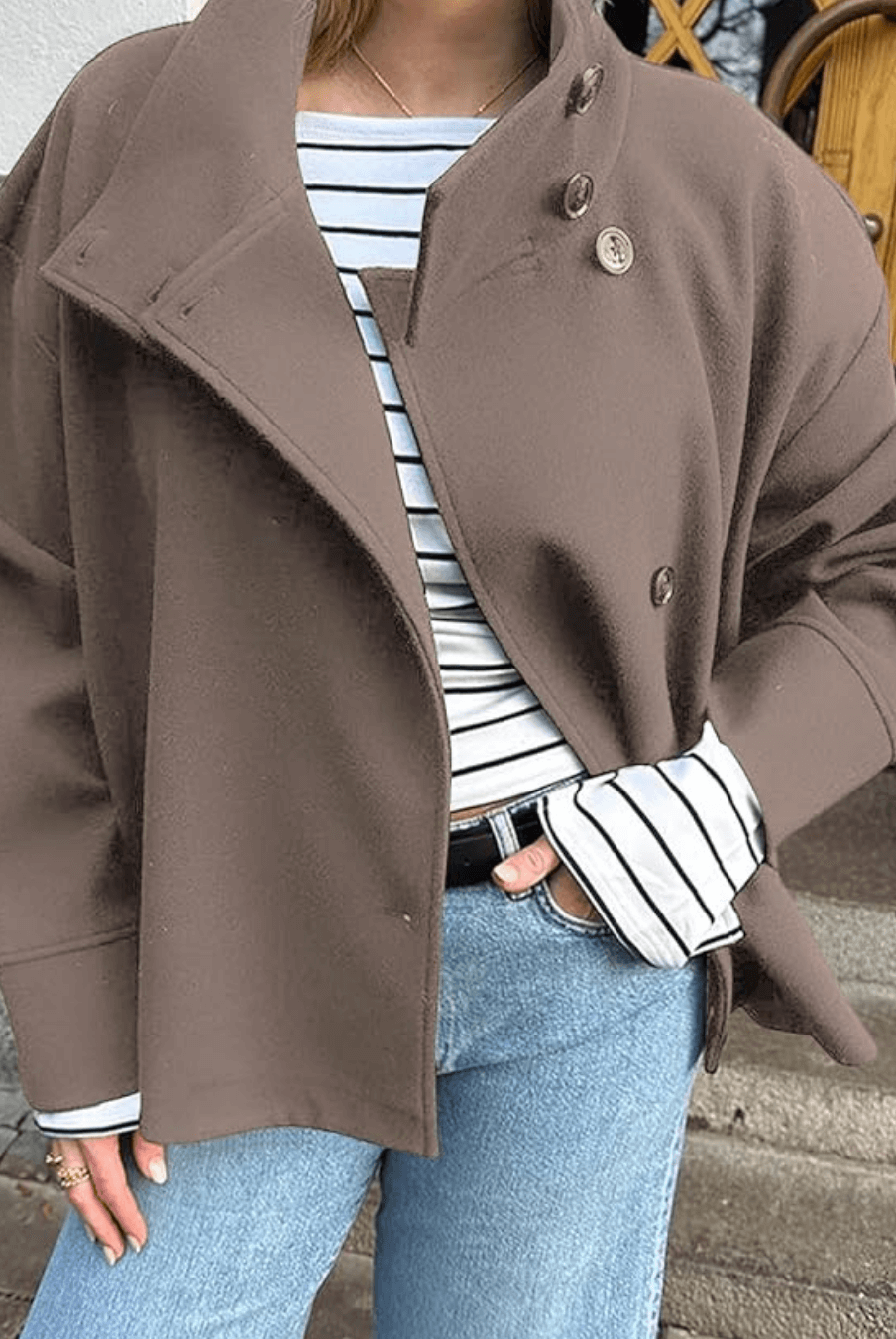 SOERA Rosalia elegant Jacket with Stand Collar - jackets - Taupe S