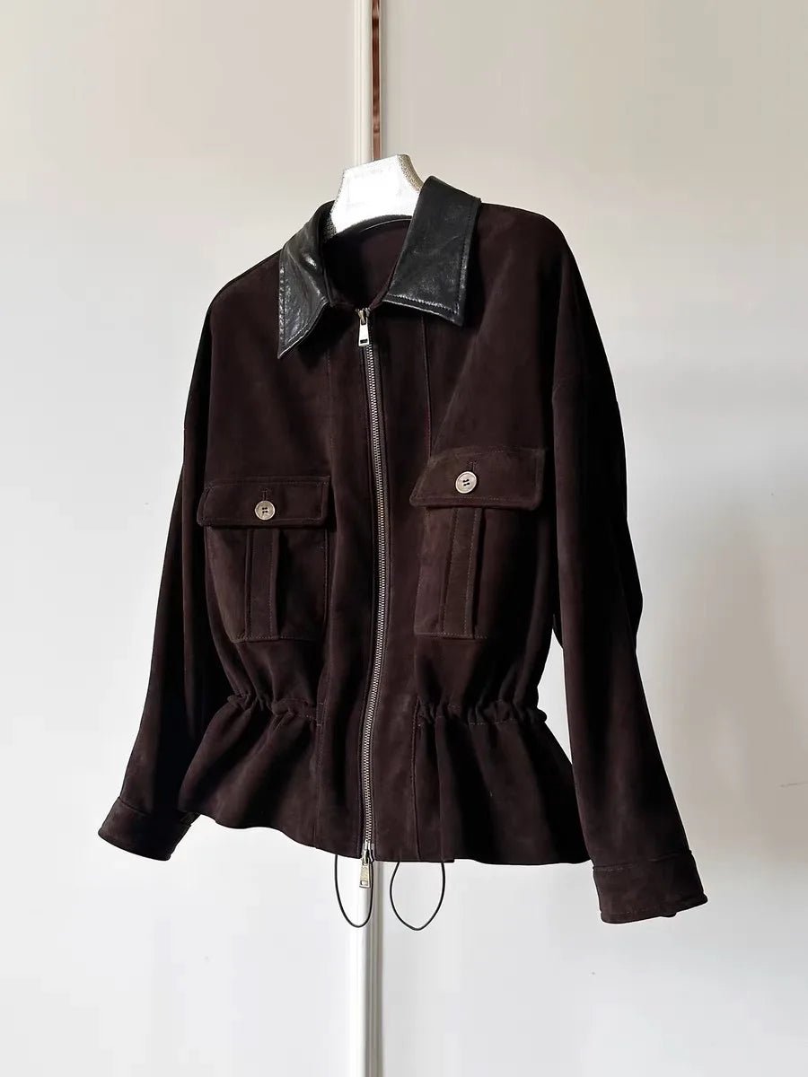 SOERA Sharmaine Slim Fit Suede Jacket - Jackets - Brown M