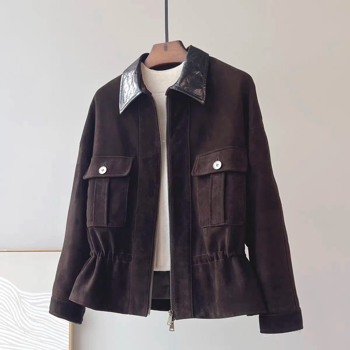 SOERA Sharmaine Slim Fit Suede Jacket - Jackets - Brown S