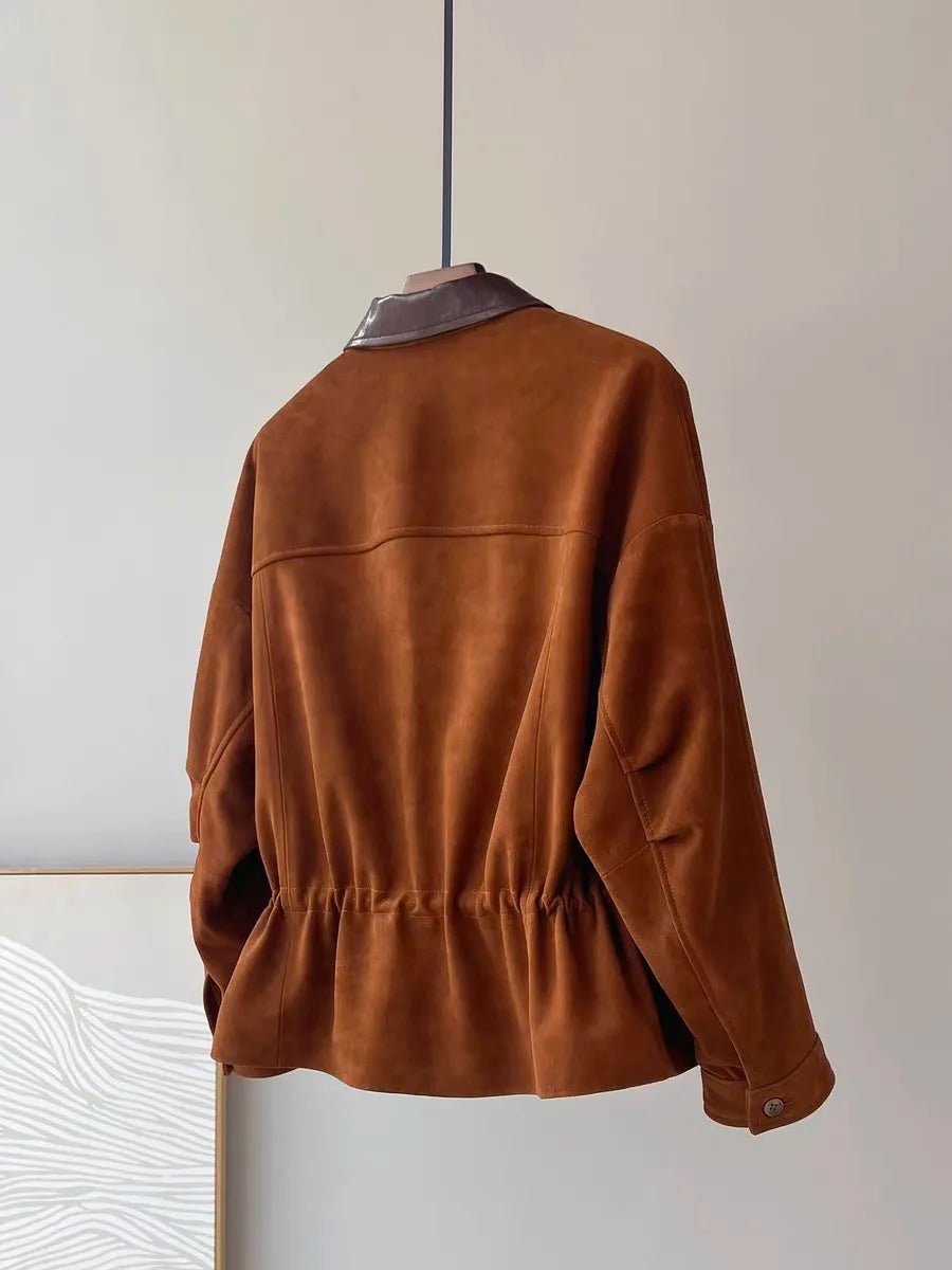 SOERA Sharmaine Slim Fit Suede Jacket - Jackets - Orange M