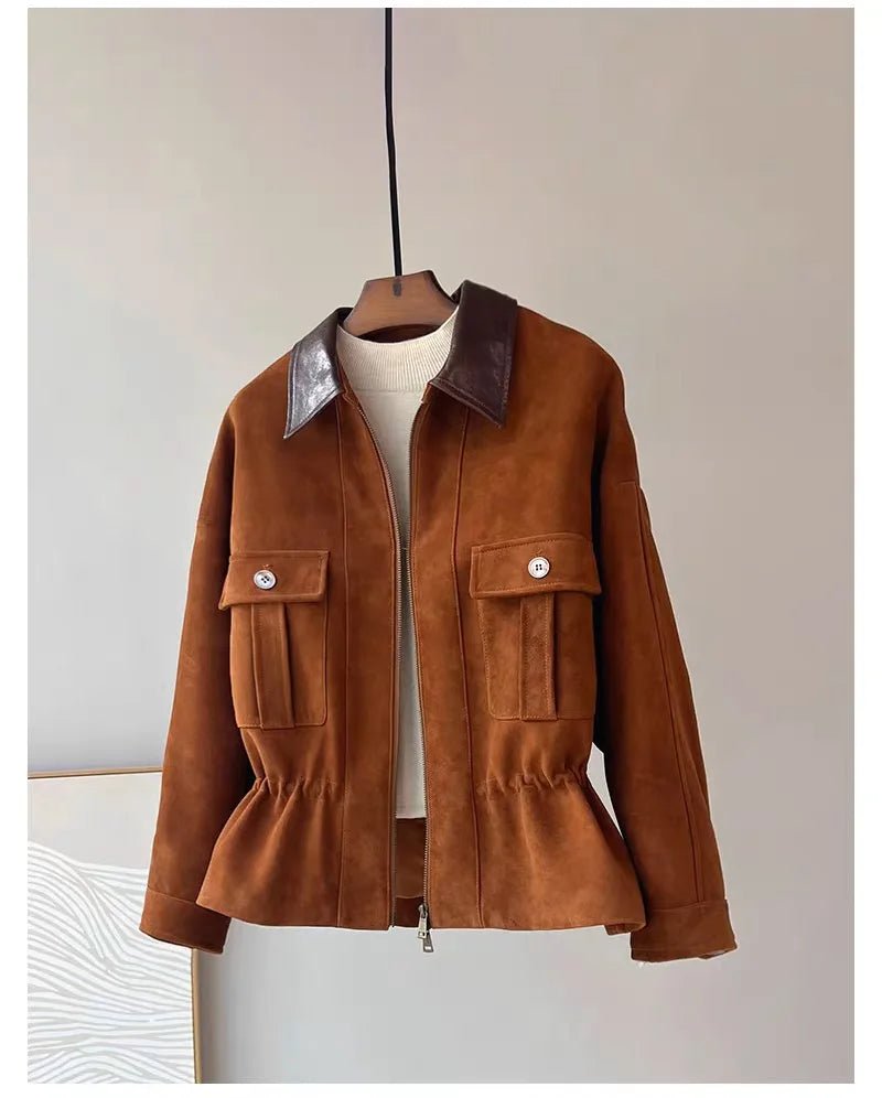 SOERA Sharmaine Slim Fit Suede Jacket - Jackets - Orange S