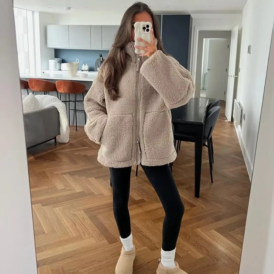 SOERA Susan Zip Up Teddy Jacket - Jackets - dR1763304746543094136 Beige S