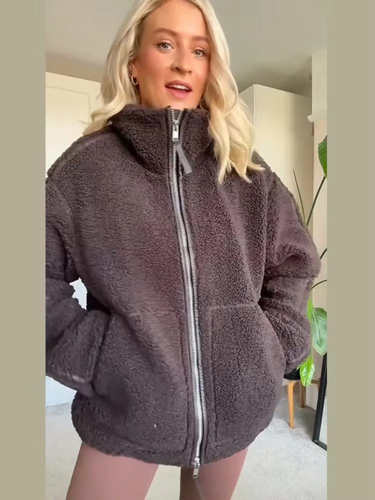 SOERA Susan Zip Up Teddy Jacket - Jackets - of1763304746542340553 Coffee S