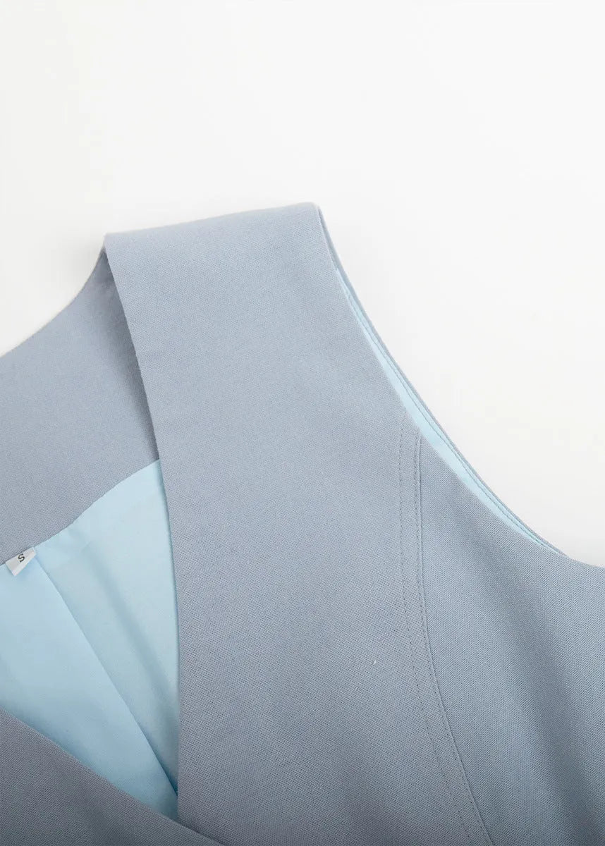 SOERA Bianca Tailored Vest and Shorts Set - Jumpsuit - Blue S