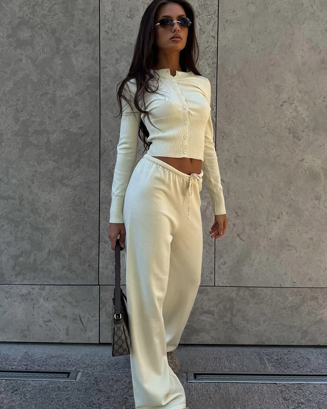 SOERA Jamilla Knit Two piece Set - Matching Sets - 1005010323554935-;sF1769414233623772491 Light Yellow S