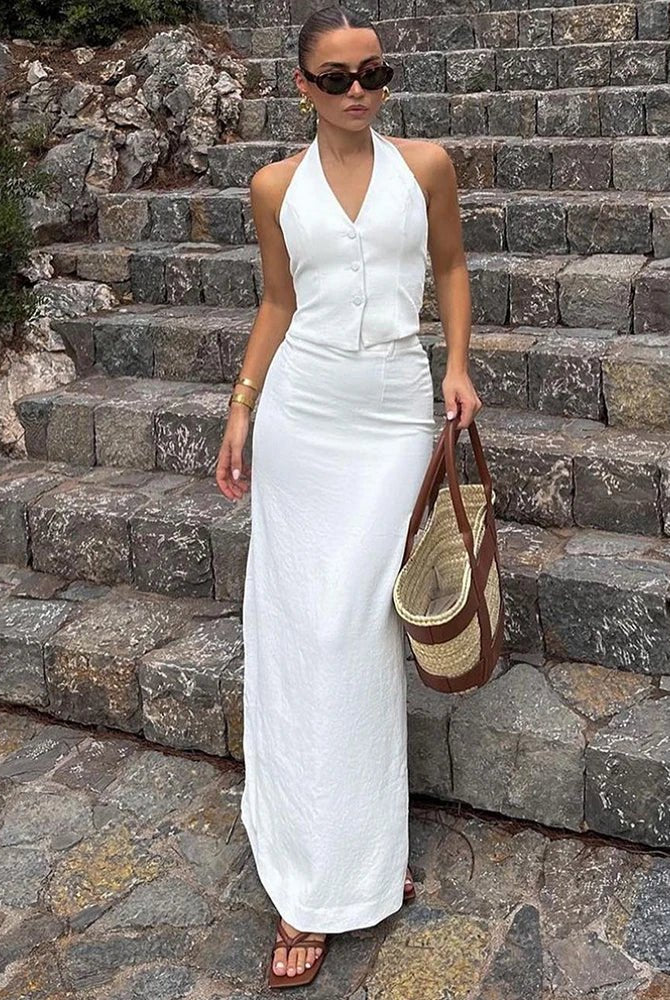 SOERA Lianna Halter Maxi Skirt Set - Matching Sets - 1005008735113023-;ei1771839650675889892 L