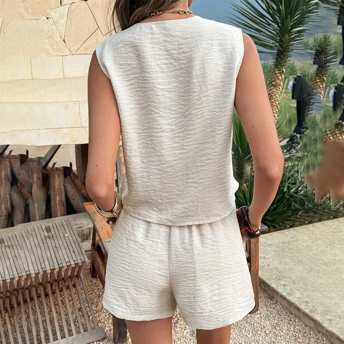 SOERA Nia Two-Piece Sleeveless Lounge Set - Matching Sets - White S