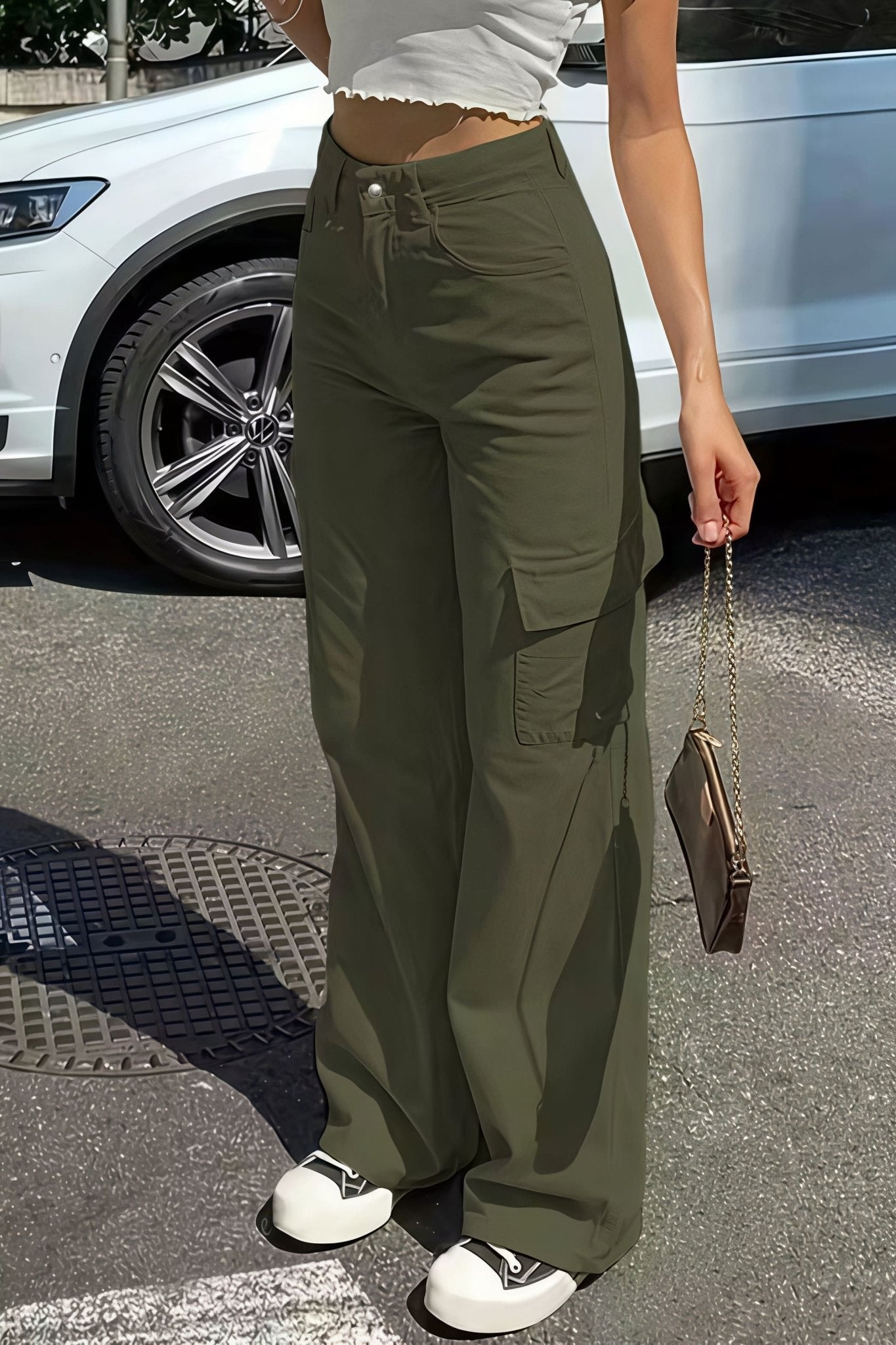 SOERA Bianca Pocket Cargo Straight Pants - Pants - Olive XS