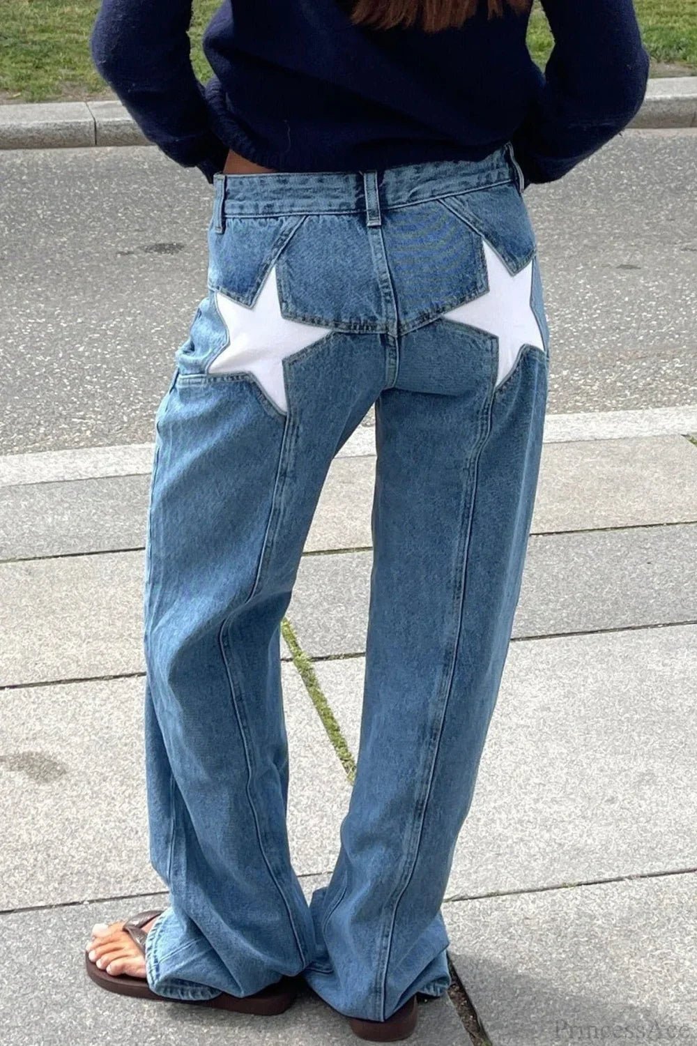 SOERA Charlize Star Patchwork Color-Block Jeans - Pants - Dark Blue S