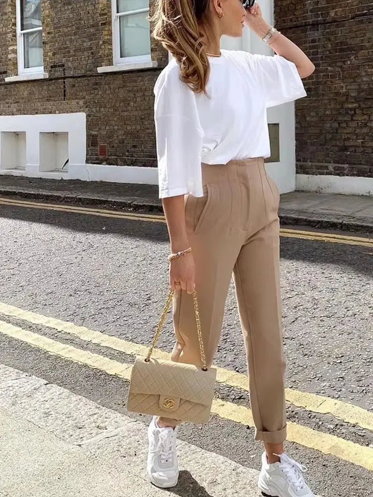 SOERA Sofia High Waist Pencil Pants - Pants - Brown XS
