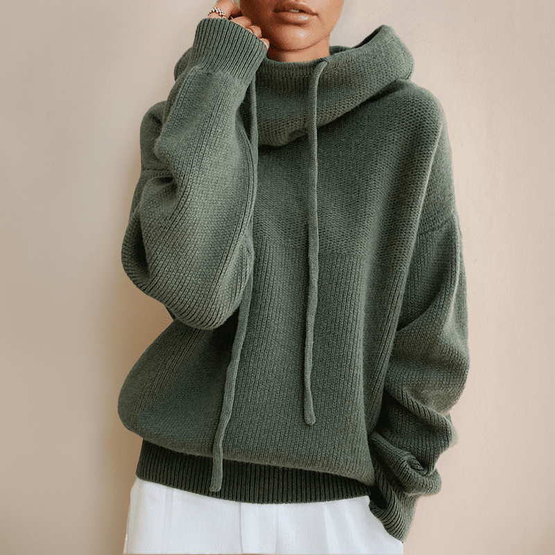 SOERA Nicole Sweater with Hood - Pullover - fJ1766554776529131354 Green S