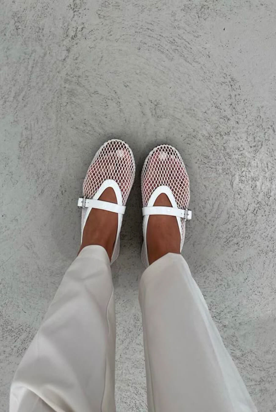 SOERA Rebecca Mesh Ballet Flats - Shoes - SOERA-Rebecca-Mesh-Ballet-Flats-Shoes-White/36 White 36