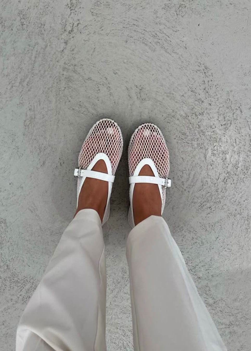 SOERA Rebecca Mesh Ballet Flats - Shoes - SOERA-Rebecca-Mesh-Ballet-Flats-Shoes-White/36 White 36