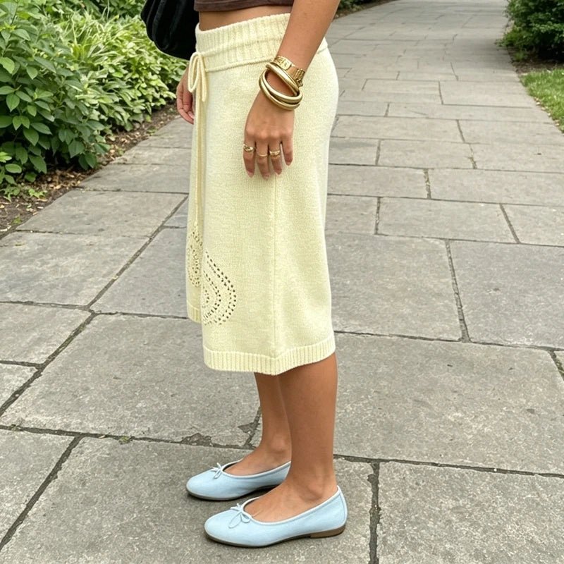 SOERA Sabina Knit Wide-Leg Culottes Shorts - Shorts - SOERA-231107-DEF-OS-40259 Yellow S