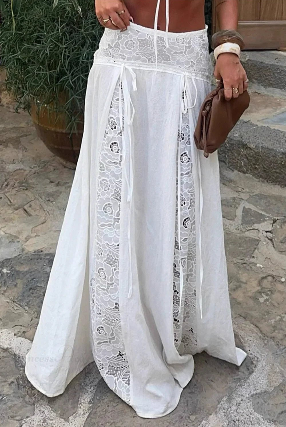 SOERA Celeste Boho Lace Patchwork Maxi Skirt - Skirt - White M