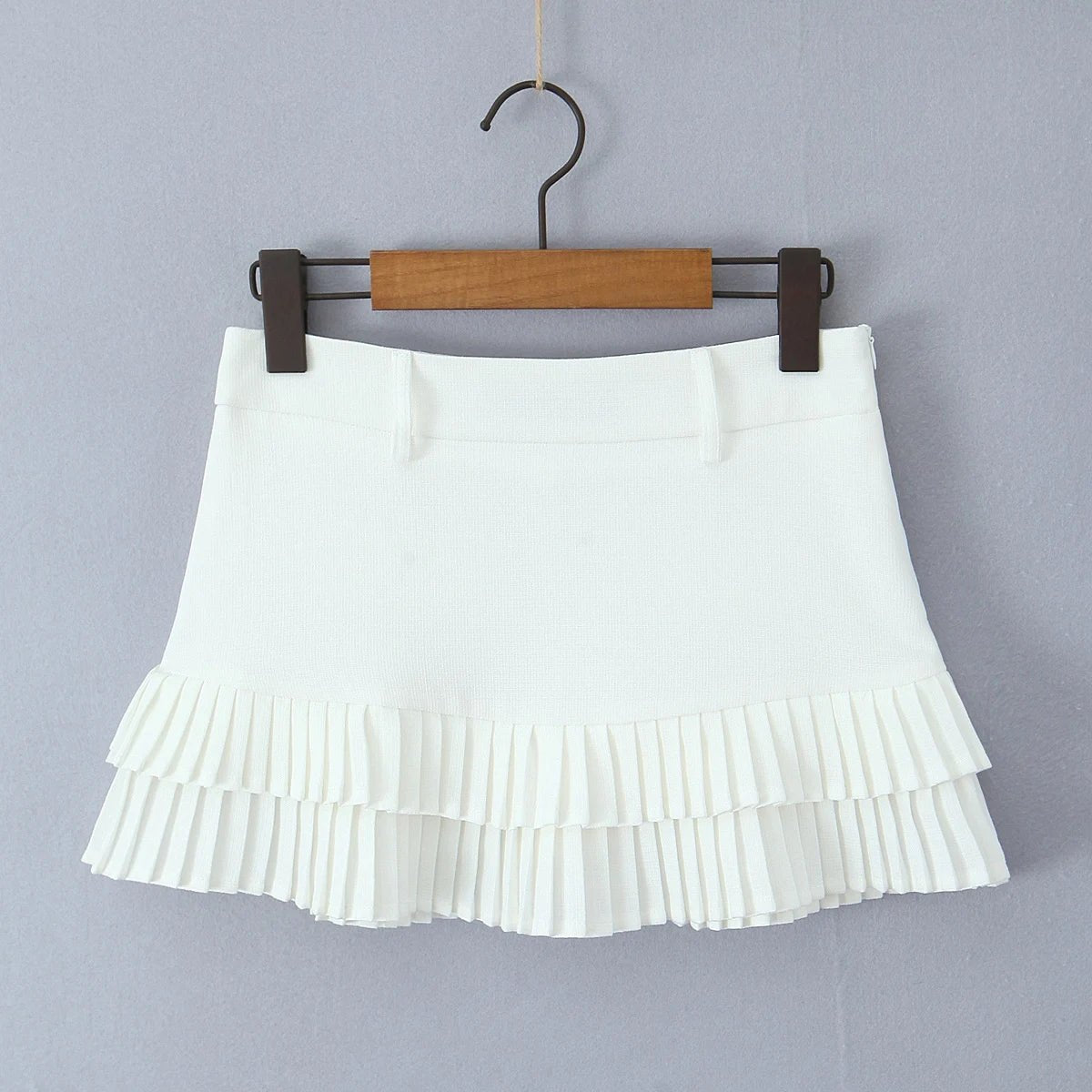 SOERA Bella Low-Waist Pleated Mini Skirt - Skirts - Beige XS