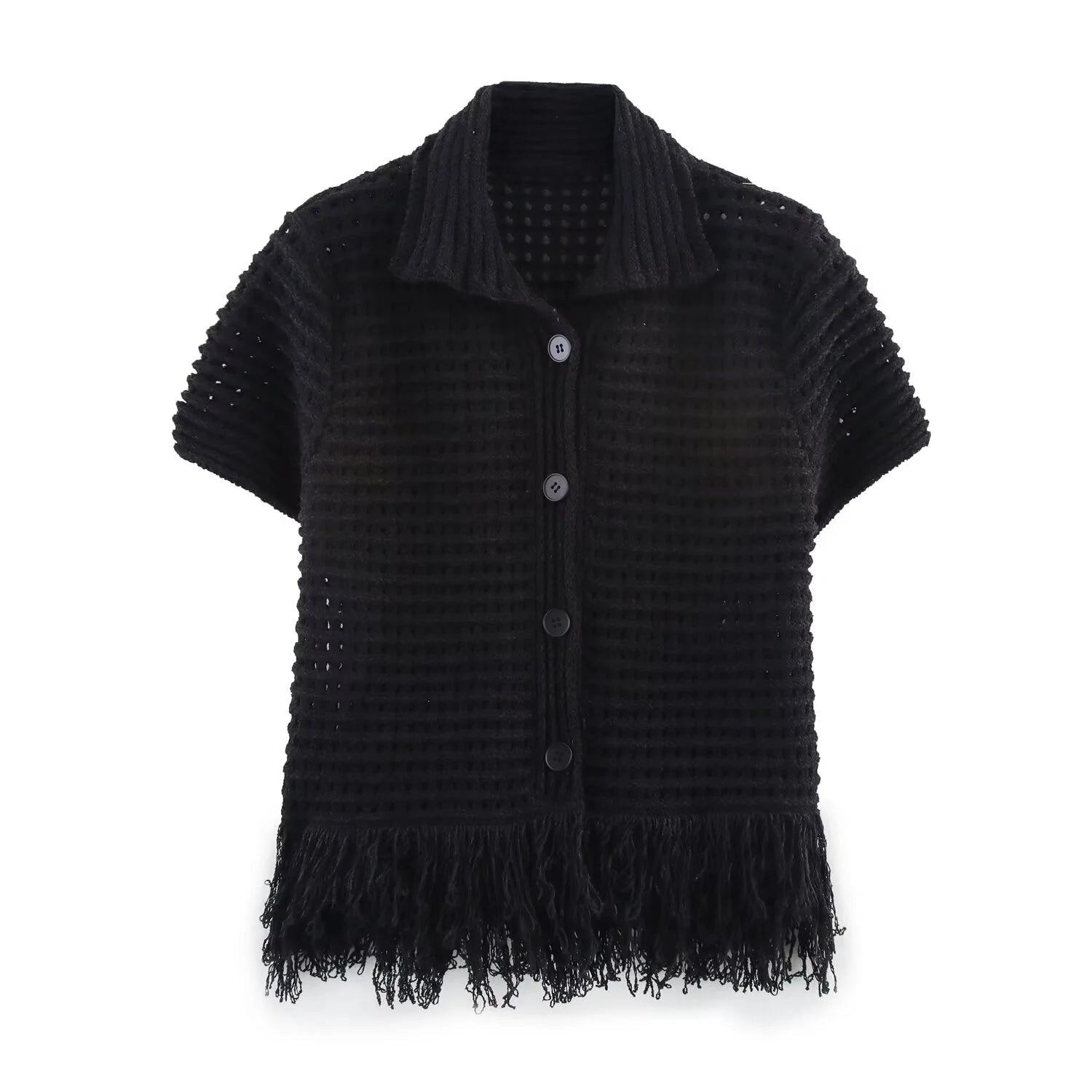 SOERA Beatrice Knitted Tassel Skirt Set - Suit - Black Set