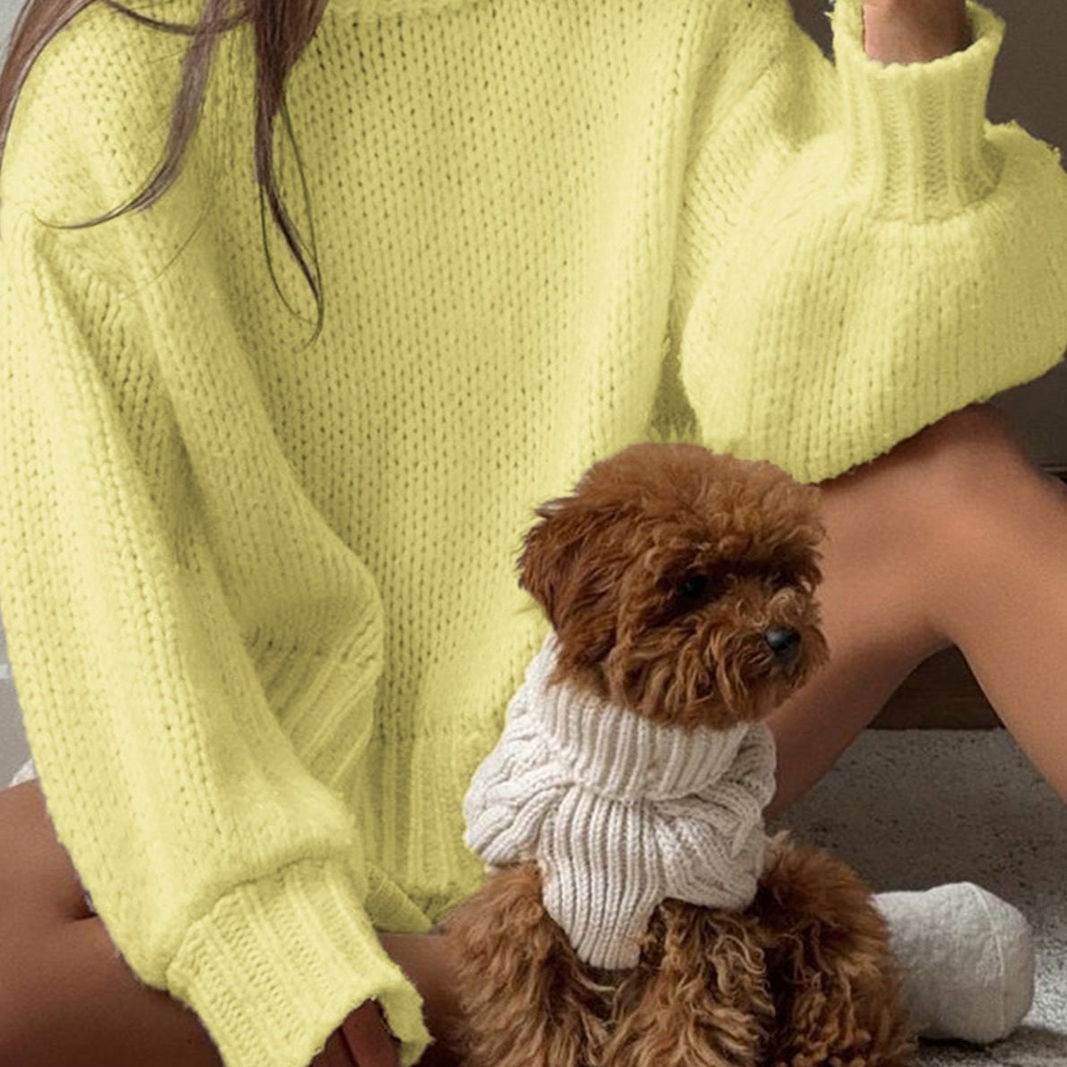 SOERA Amanda Cream Crew Neck Layering Sweater - Sweater - SOERA-319619-S-YELLOW-79075 Yellow S