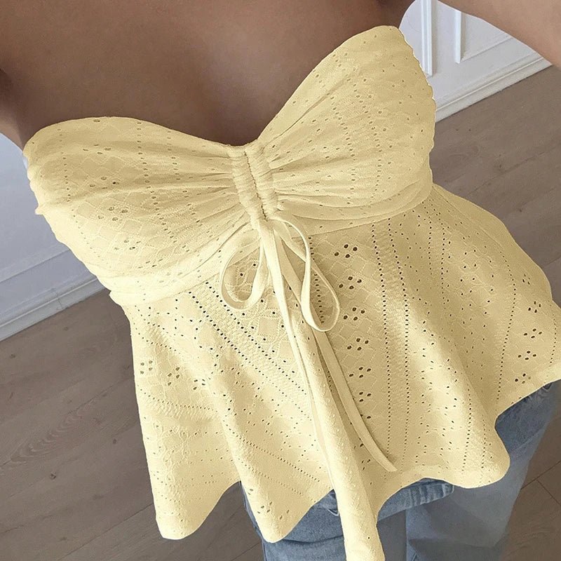 SOERA Jasmine Eyelet Bandeau Top - Tops - 1005009341465004-;ua1771345067791276640 White S