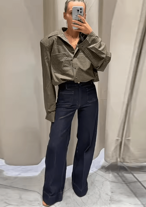 SOERA Monica Green Plaid Long Sleeve Top - Tops - 1005009894639362-;fc1775063642874654453 Green L