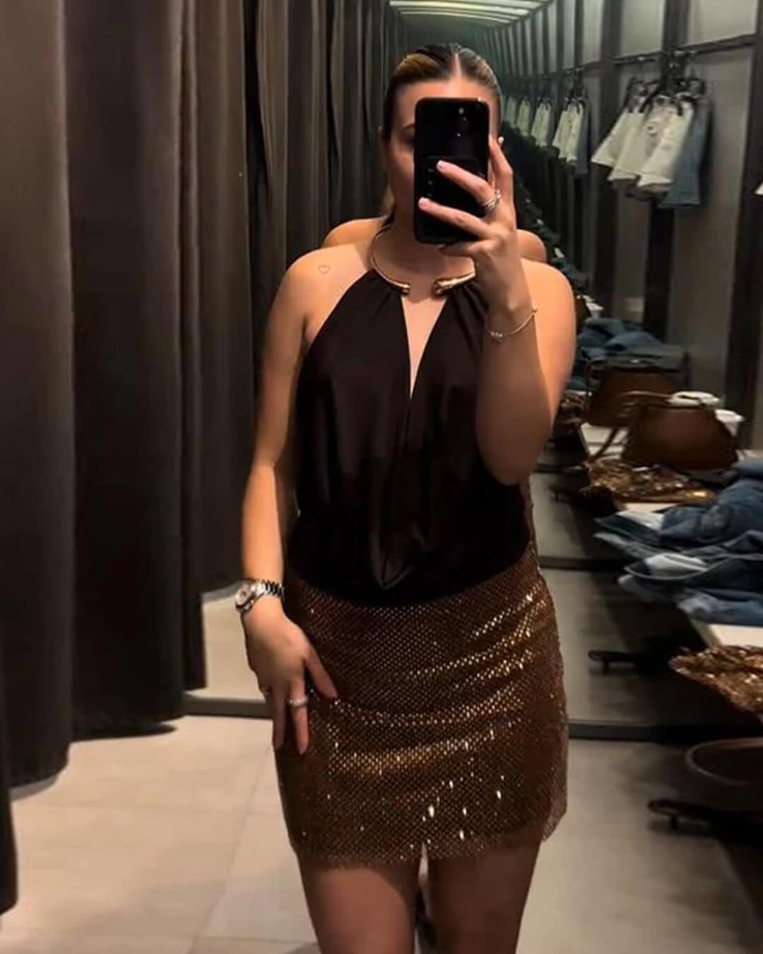 SOERA Ophelia Backless Draped Bodysuit - Tops - 1005009383931631-;oN1762998398594440968 Brown XS