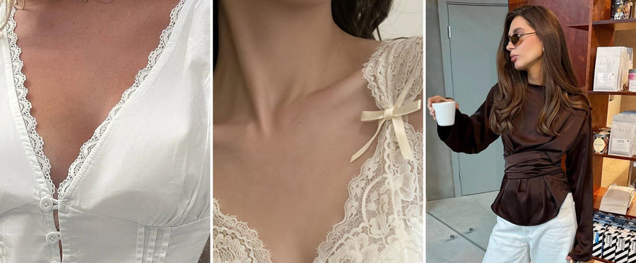 Jacquard & Brokat: der Stoff, der Herbst-Tops auf ein neues Level hebt