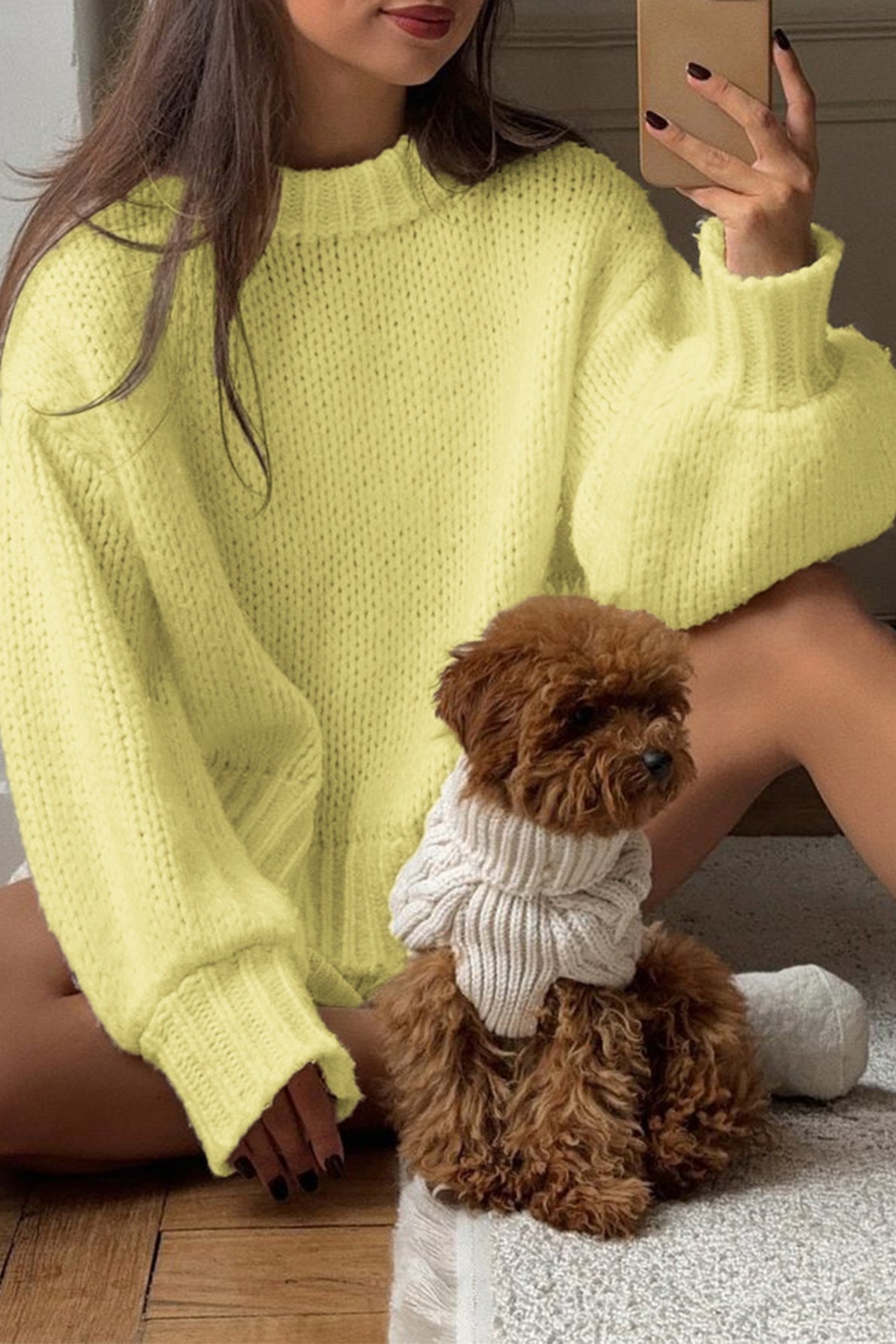 Amanda Cream Crew Neck Layering Sweater