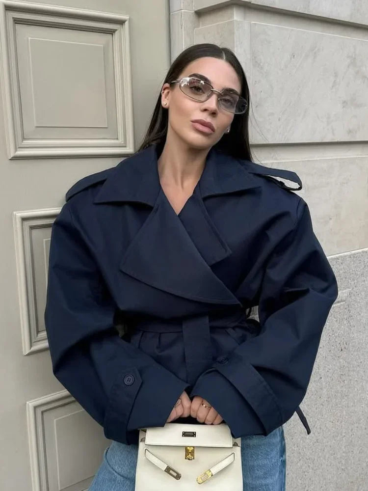 Molly Belted Cropped Trench Coat