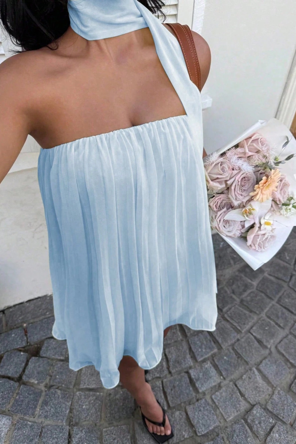 Aliya abito mini bandeau arricciato