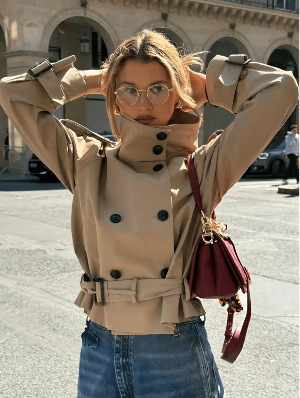 Chic Cropped Trench Coat for Women - Stylish, Durable Outerwear 1