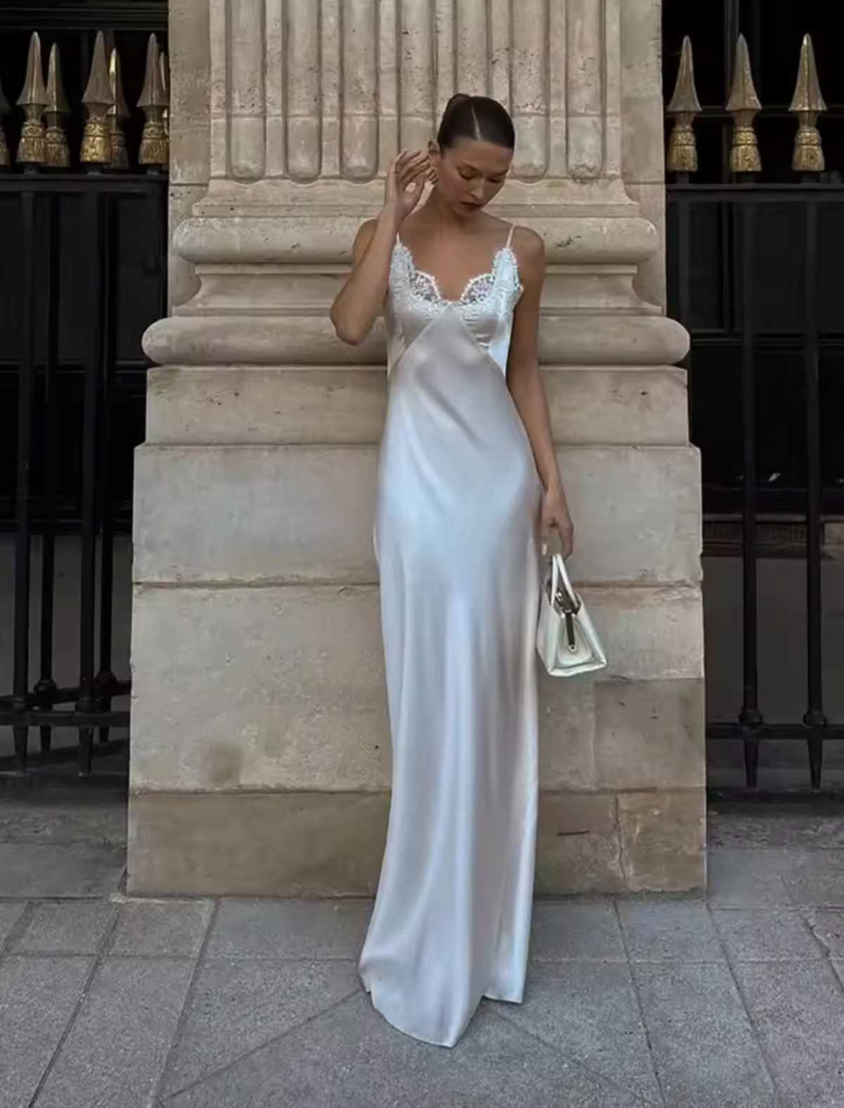 Piper Satin Blonde Maxi Kjole