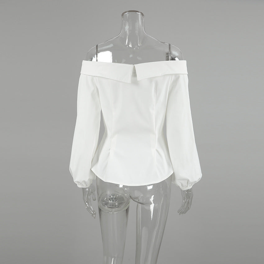 Halez Off Shoulder Top - White Casual Elegant Fashion for Women 6