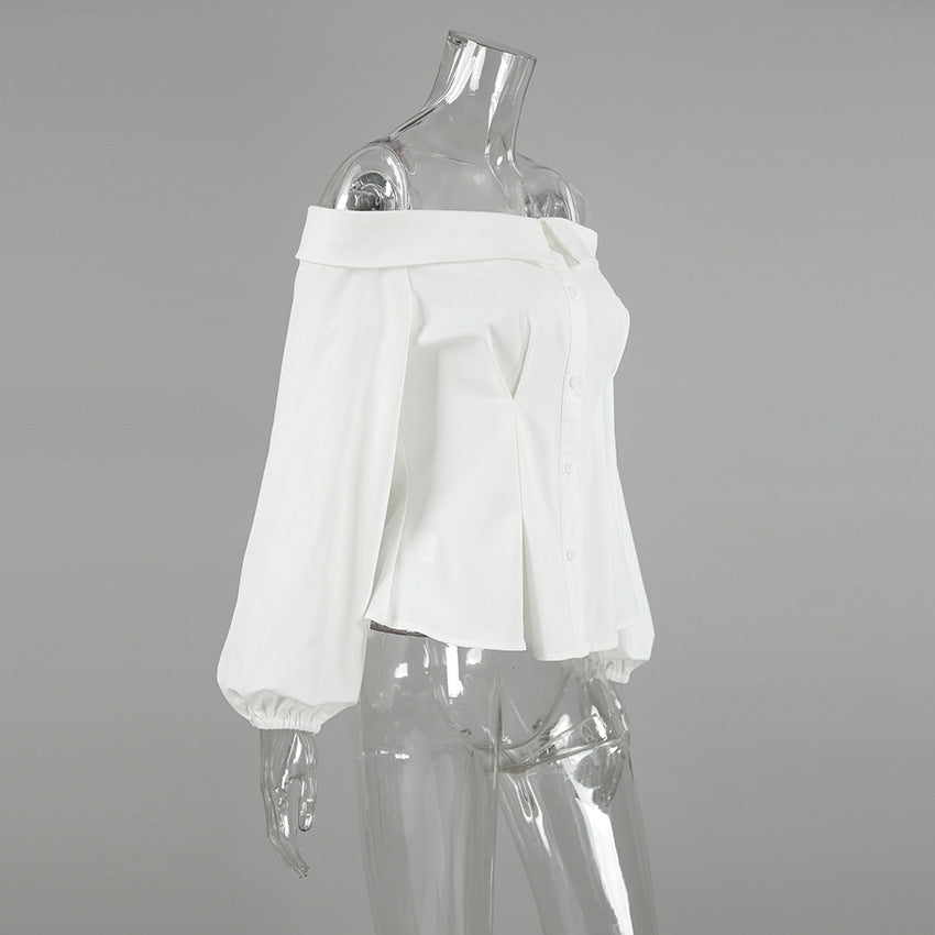 Halez Off Shoulder Top - White Casual Elegant Fashion for Women 8