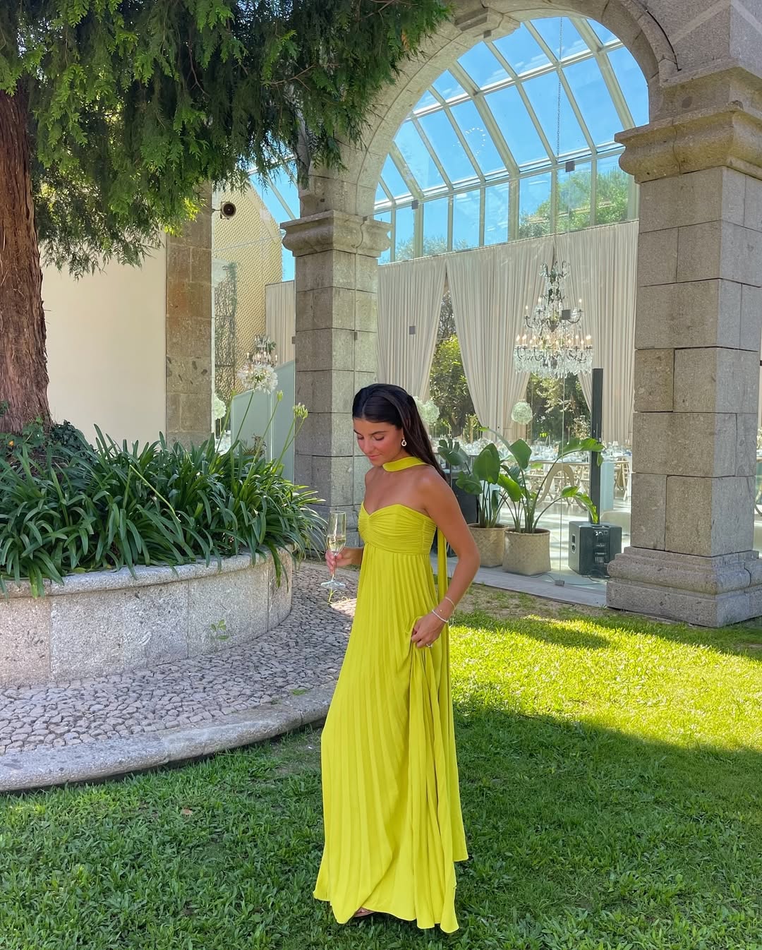 Diana halter ρυτιδωμένο μάξι φόρεμα με φουλάρι