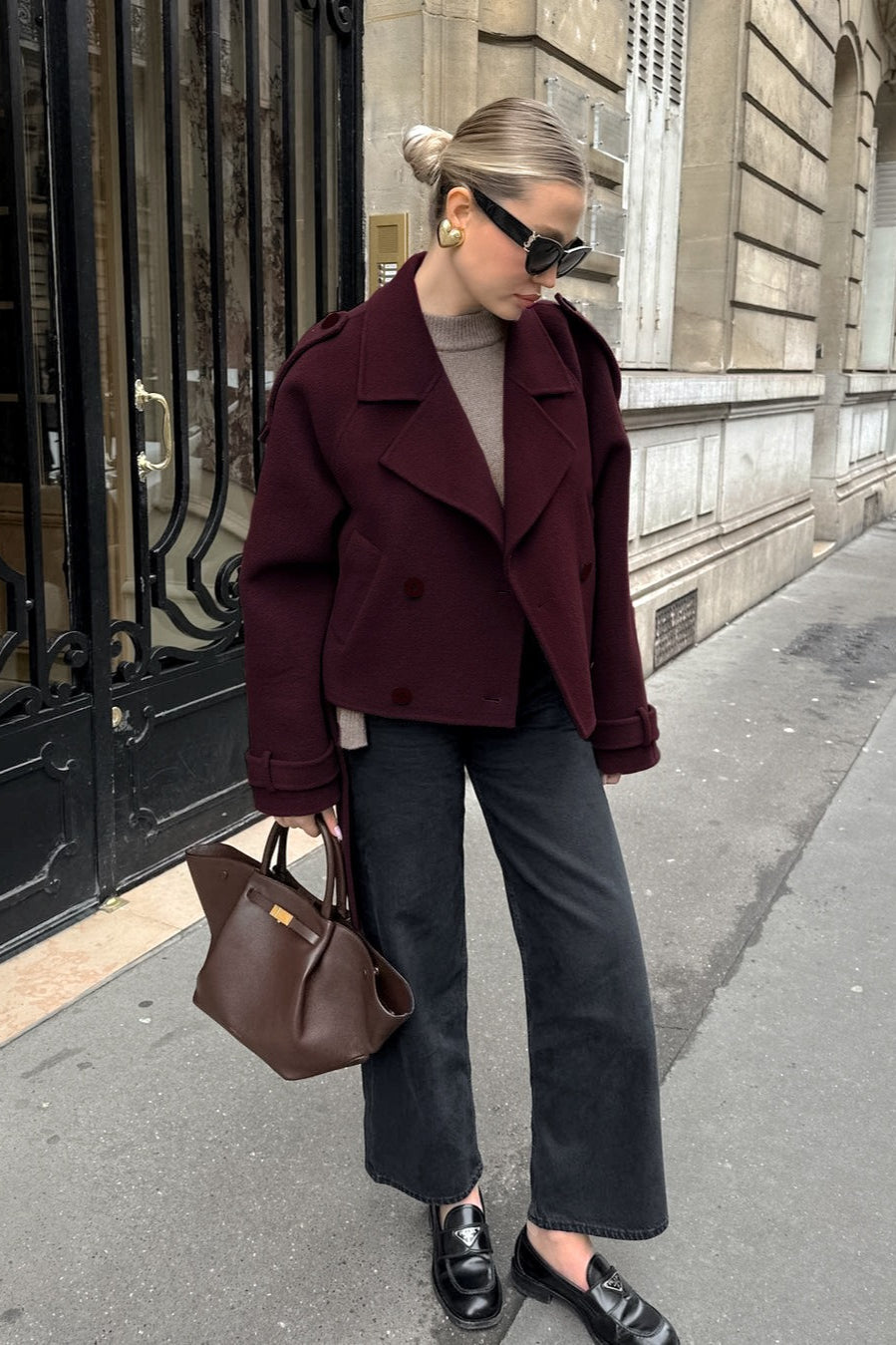 Heavyweight Tweed Double Breasted Winter Coat for Women 6