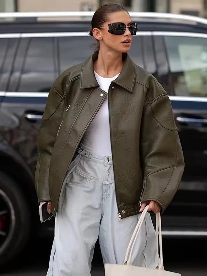 Nova Faux Leather BomberJacket 0