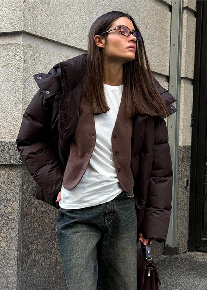 Oversized Water-Resistant Puffer Jacket Women with Detachable Hood 5